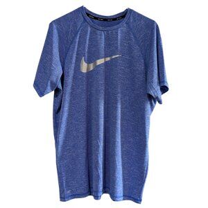 Nike Men's Dri Fit Swim Shirt, Blue, Size Large, UPF 40, Rash Guard